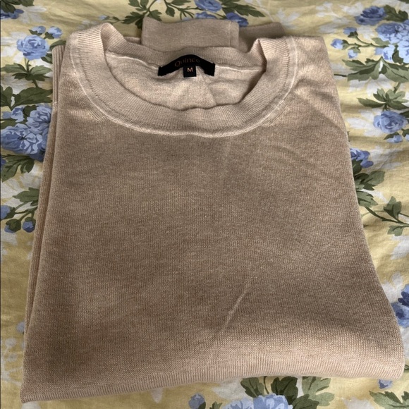 Chico's Other - Quince women’s beige crew neck sweater, cotton, new (mint)